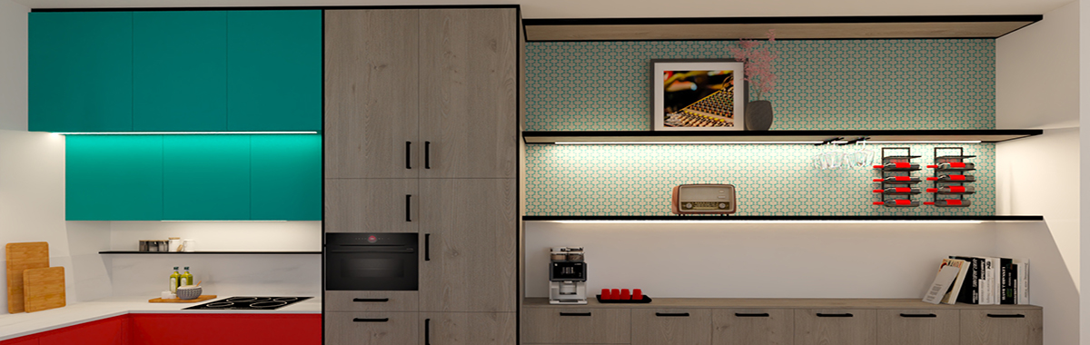 keuken modern met kleur en staal