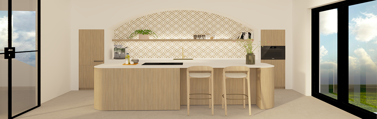 keuken met ibiza stijl wand en retro kookeiland Onafhankelijk advies voor keuken en badkamer